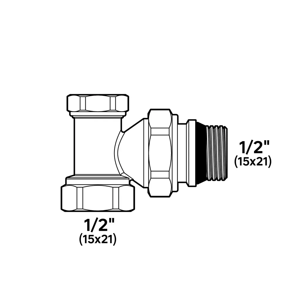 Клапан для радиатора угловой MONLID 1/2" латунь STLM-2114460 - Вид №4