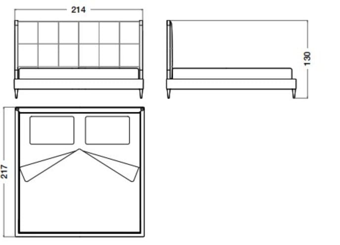 Кожаная кровать с мягким изголовьем CPRN HOMOOD Blue Moon ARCH-00081245 - Вид №4
