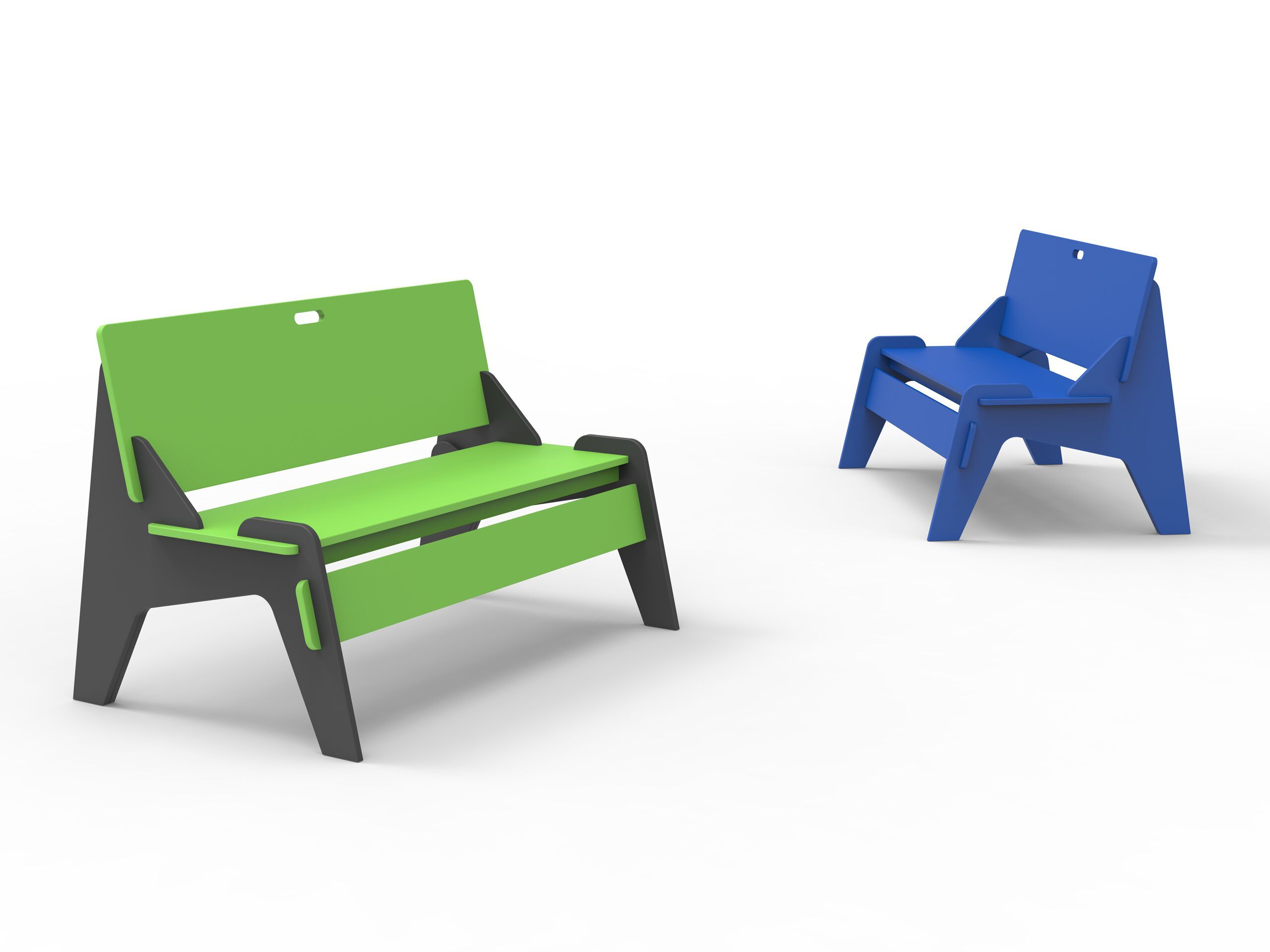 Скамейка из полиэтилена со спинкой Donye Beat ARCH-00117272 - Вид №1