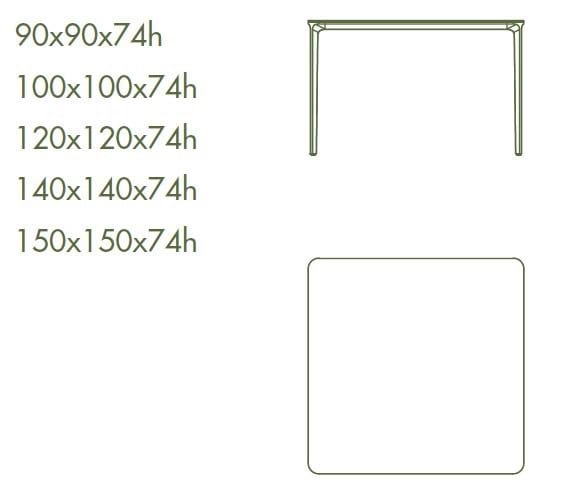 Керамический квадратный садовый стол Sovet Italia тонкий ARCH-00050121 - Вид №1