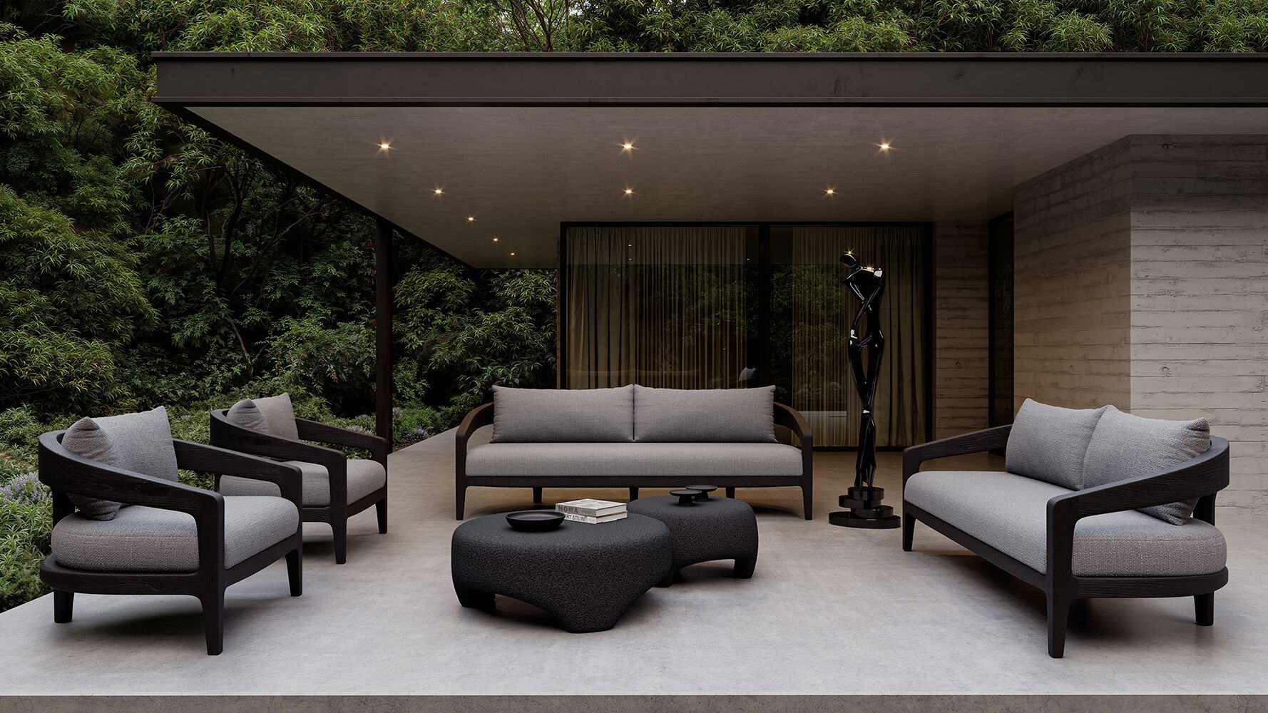 Круглый садовый столик из песчаника SNOC Кит ARCH-00061530 - Вид №1