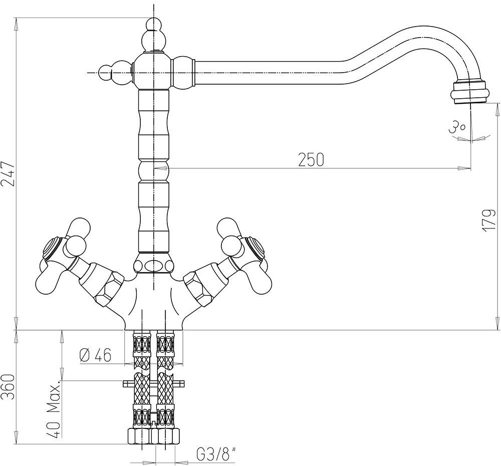 Paini Monaco 08CR570BLMKM смеситель для кухни - Вид №3