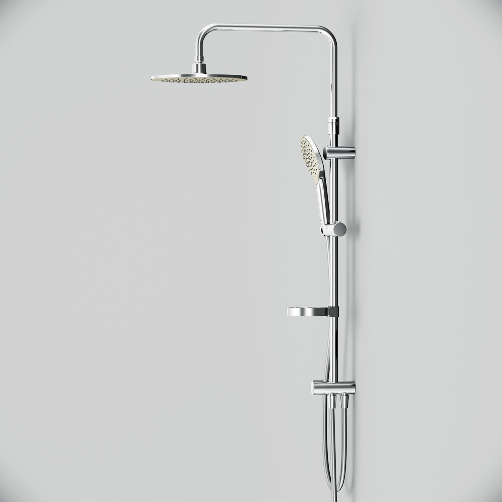 F0780064 душевая система верхний душ 250 мм ручной душ 120 мм 3 функции хром шт. AM.PM Like - Вид №8