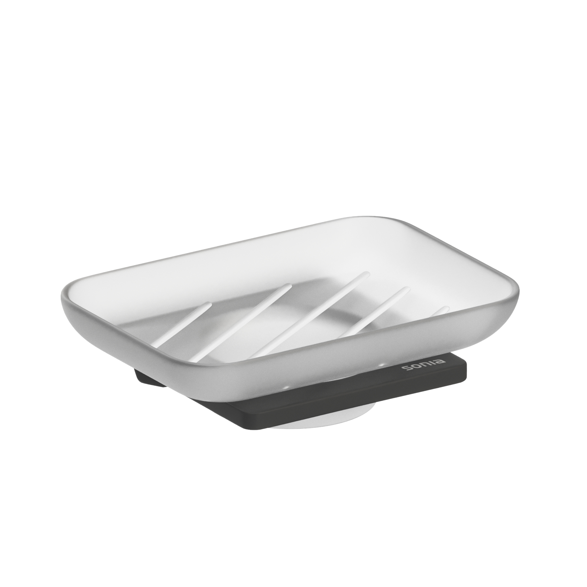 169931 Мыльница настенная 14 см цвет Черный Sonia S-CUBE Испания