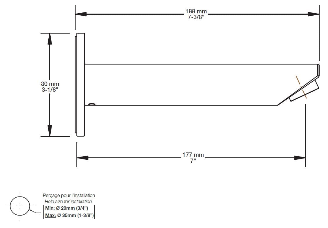 Настенный дозирующий носик для ванны BARIL BEC-0520-38 ARCH-00117638 - Вид №2