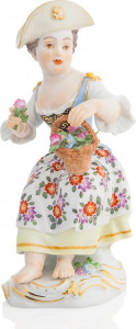 10531885 Meissen Фигурка 13,5см "Девочка с корзинкой" (И.-И.Кэндлер,1740г.) (пара к 60326) Фарфор