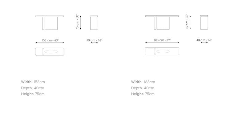 Прямоугольная консоль BONALDO ONE CONSOLE ARCH-00125847 - Вид №3