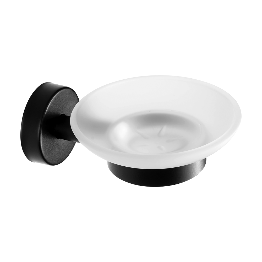 62131 Нержавеющая мыльница со стеклом, черная матовая поверхность SANELA 