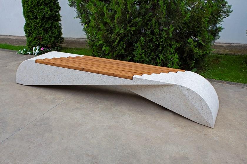 ENCHO ENCHEV - ETE Скамейка из бетона и бамбука без спинки  232  - Вид №1