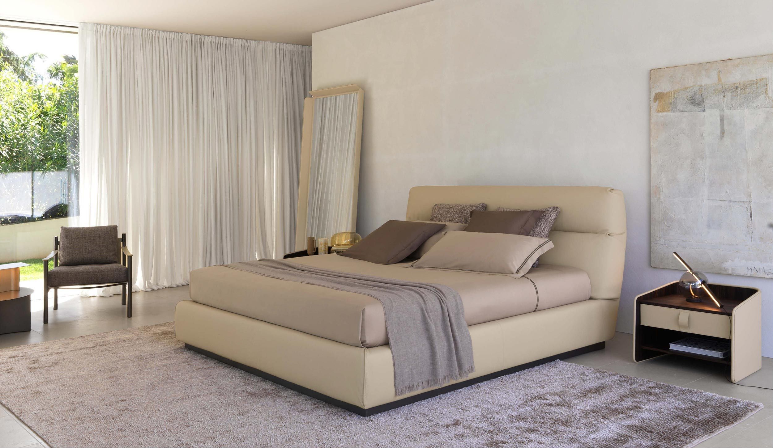 Кровать с высоким мягким изголовьем Flou джентльмен ARCH-00004383 - Вид №2