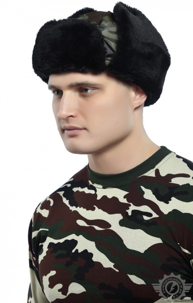 61512 Шапка-ушанка камуфляж зеленая  Камуфляжная форма  размер 60 Спецодежда  - Вид №2