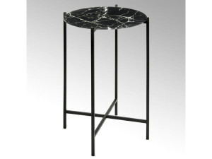 Круглый стол из стали и стекла