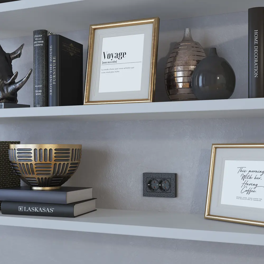 Рамка для розеток и выключателей Werkel Hammer W0082408 2 поста цвет черный STLM-2071894 - Вид №3