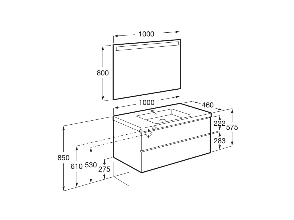 Деревянный шкаф для умывальника со встроенной раковиной Roca The Gap ARCH-00126948 - Вид №29