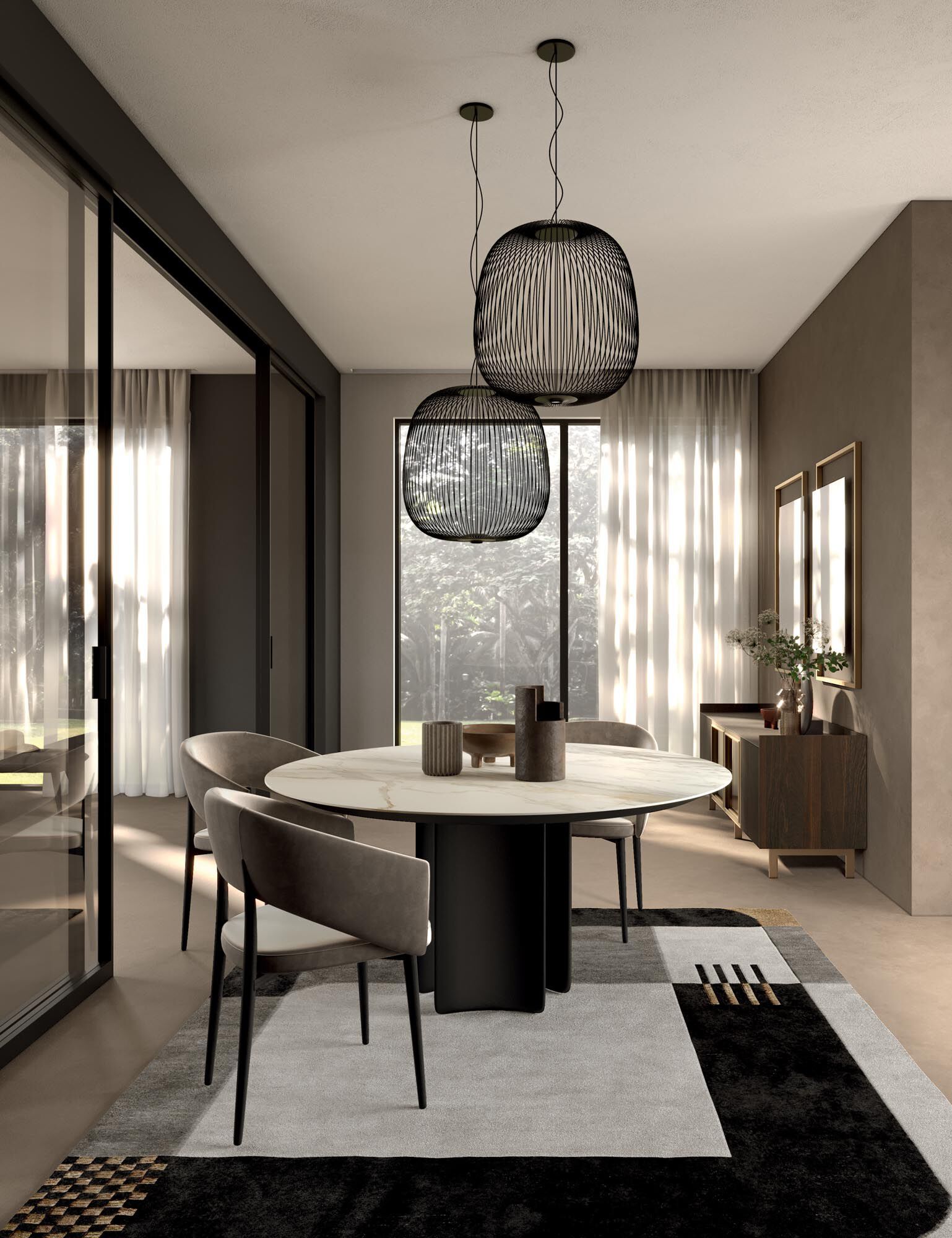 Шкаф из дерева и стекла с распашными дверями Guzzini & Fontana QUEEN ARCH-00098146 - Вид №1