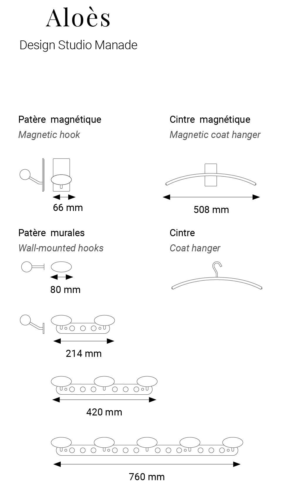 Стальная и деревянная настенная вешалка Manade Aloes ARCH-00152665 - Вид №9