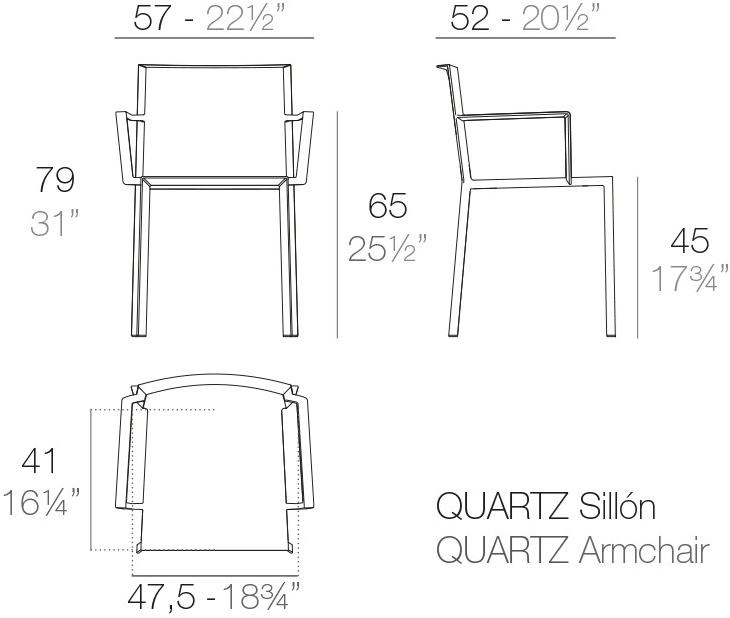 VONDOM Садовый стул из полиамида с подлокотниками Quartz sun-id-1480727 - Вид №11