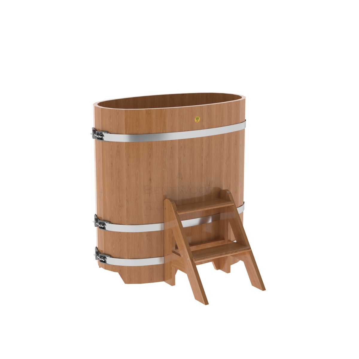 1250 Купель овальная из дуба 0,59х1,06х1,1 натуральная Alyarus 