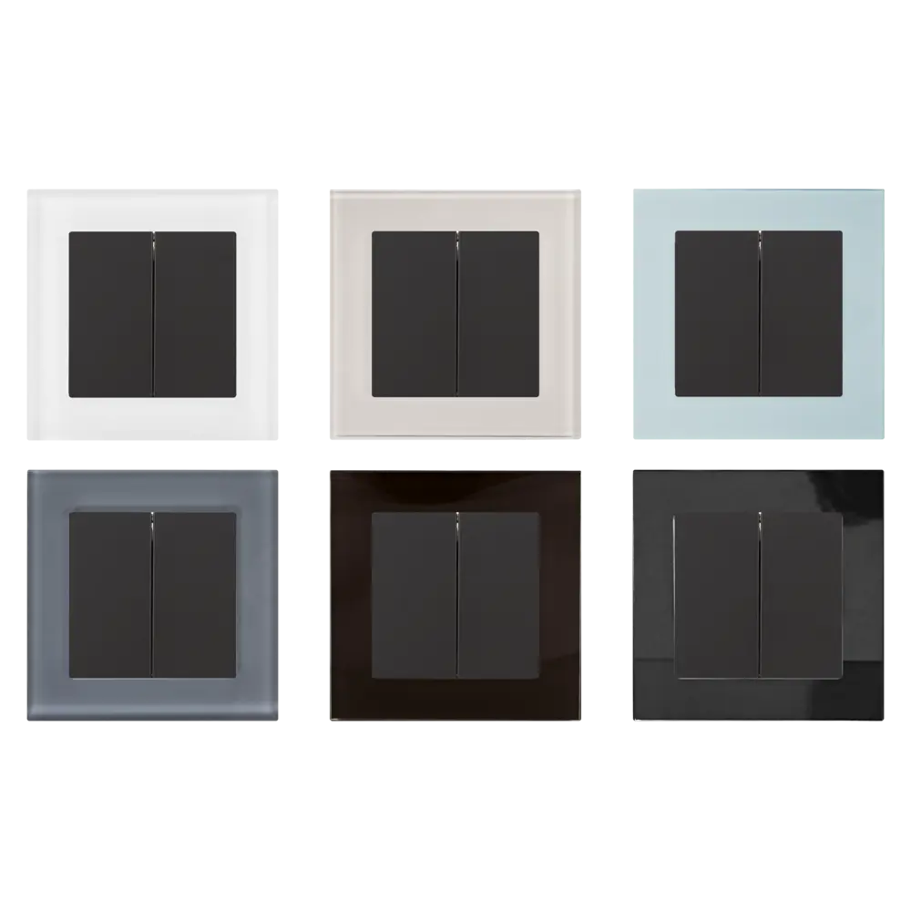 Выключатель Werkel двухклавишный встраиваемый, матовый черный 17784059 Встраиваемые механизмы STLM-1529185 - Вид №1