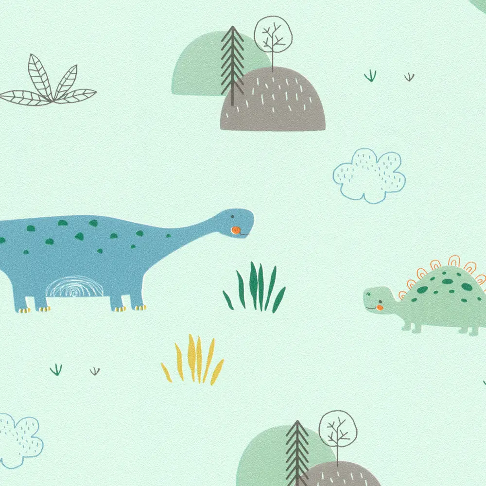 Обои бумажные Rasch Bambino зелёные 0.53 м 249330 STLM-2108723 - Вид №1