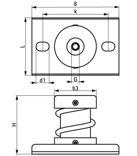 2800300150 VibraTek® MS-1 Spring Mount high performance spring isolator for light equipment walraven  - Вид №1