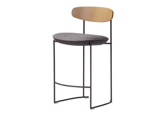 Табурет с металлическим каркасом и тканевым сиденьем