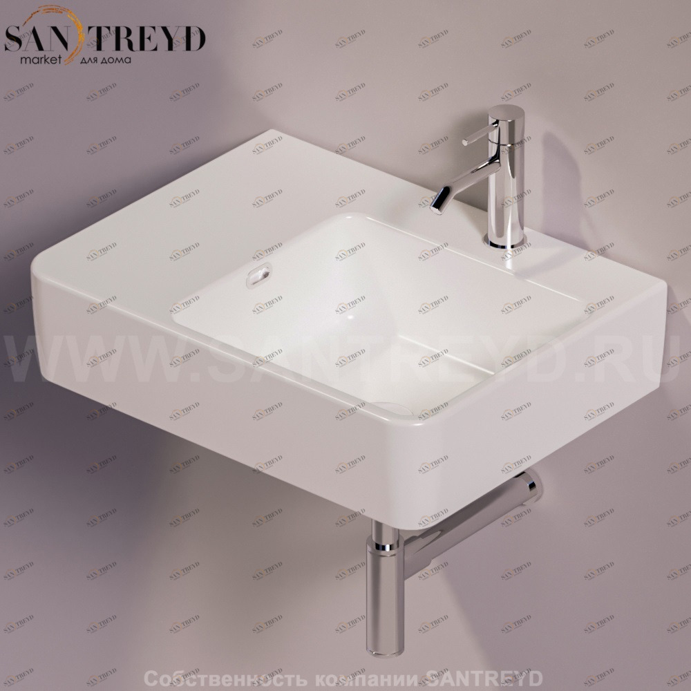 QU60DBIANCO Подвесная раковина настенная прямоугольная Simas Baden Baden белая