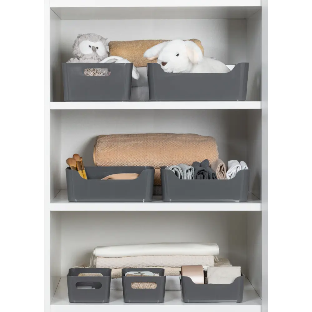 Корзина для хранения Сканди 24x9x17 см пластик цвет графит Santreyd Scandi STLM-2152621 - Вид №6