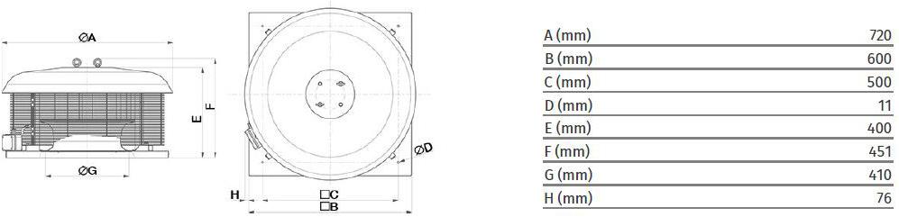 Vortice Центробежный потолочный вентилятор с радиальным выпуском Torrette rf-eu 15125 - Вид №2