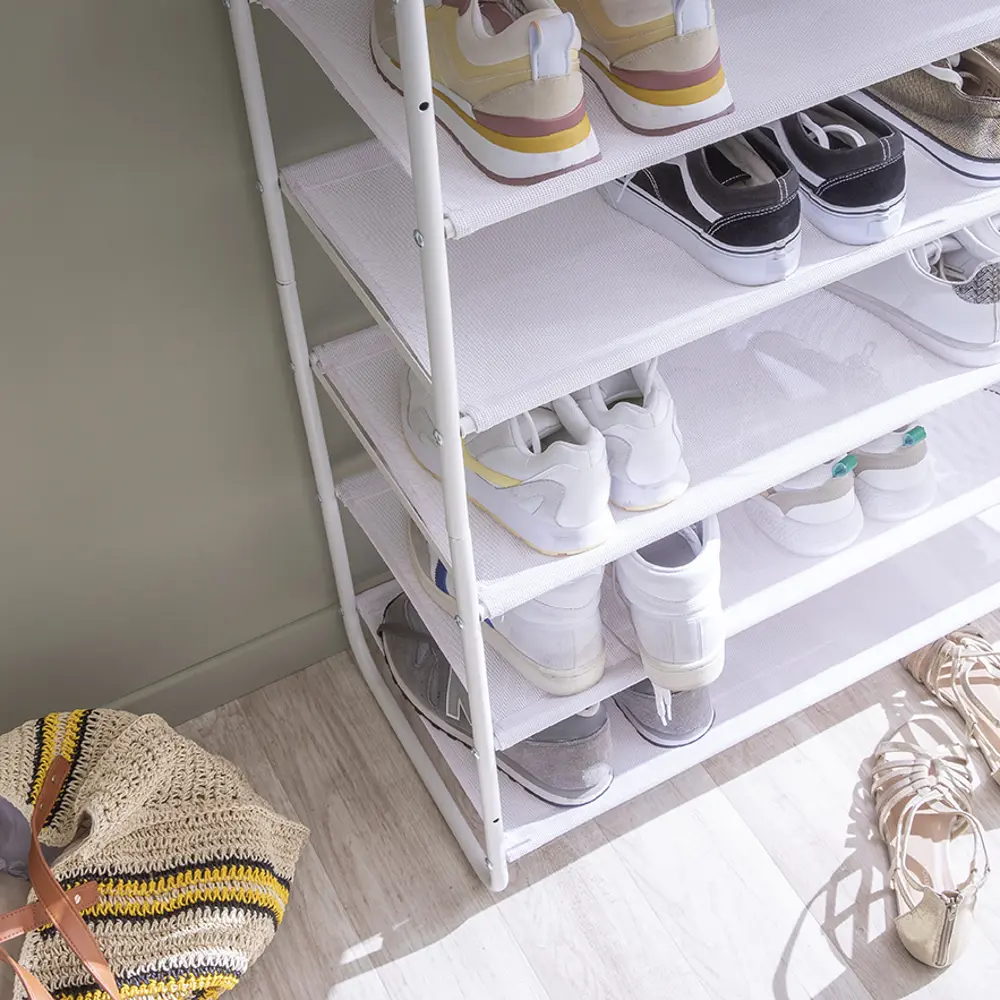 Подставка для обуви Spaceo 90x55x35 см металл/текстилен цвет белый STLM-2038747 - Вид №4