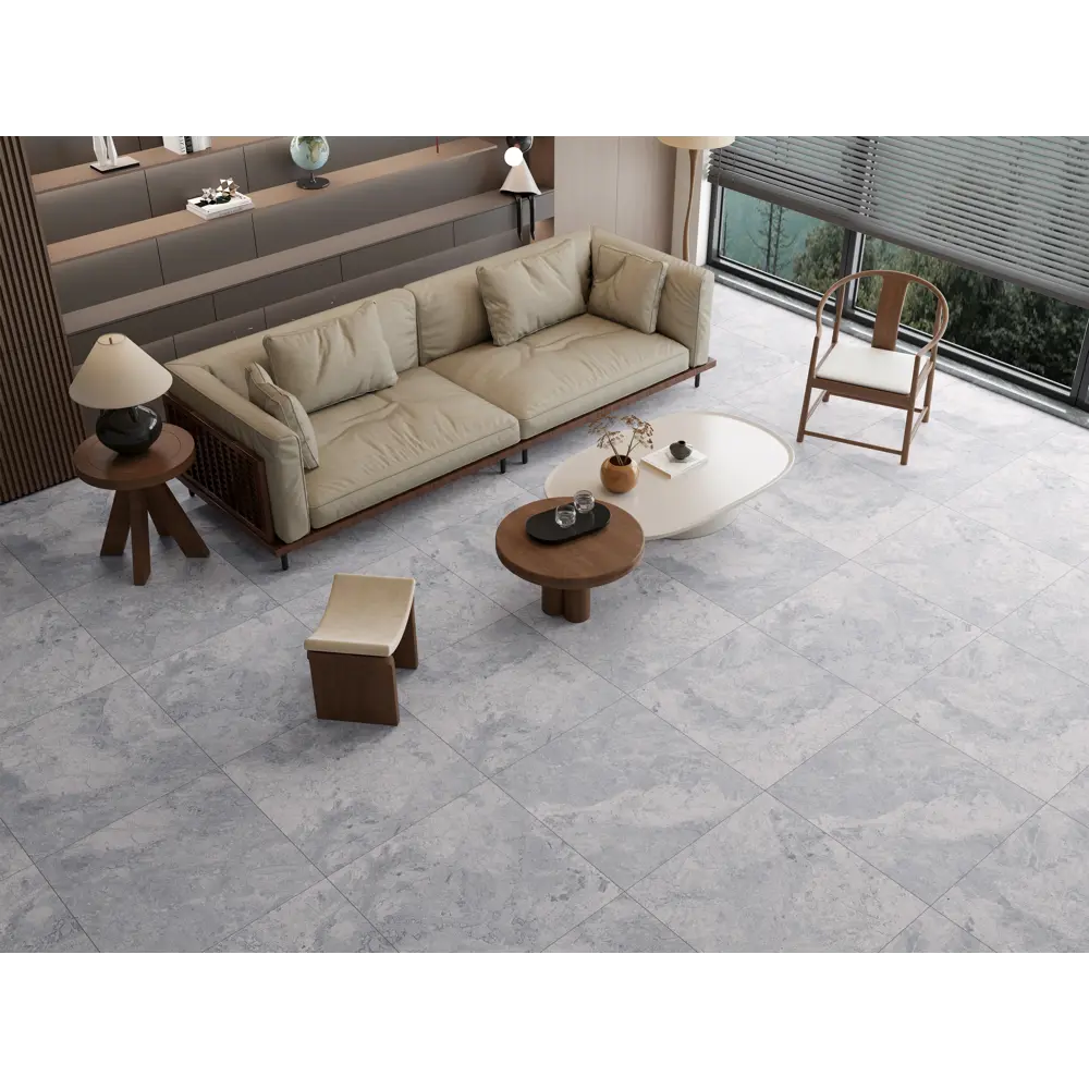 Глазурованный керамогранит Berline Gris Lapp 60x60 см 1.44 м² лаппатированный цвет серый Santreyd STLM-2053663 - Вид №3