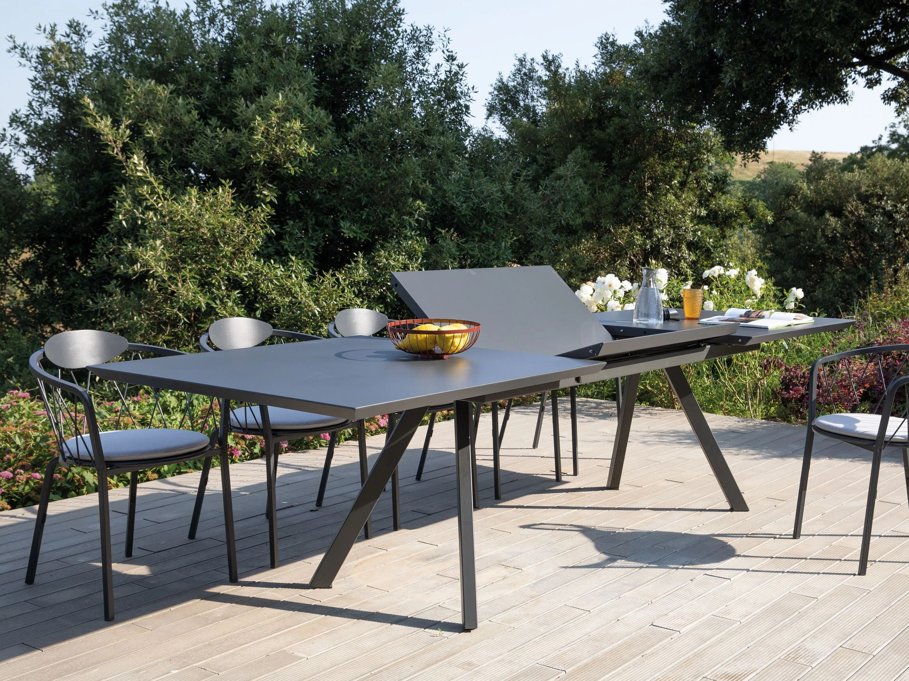 Металлический выдвижной прямоугольный садовый стол Vermobil Daisy ARCH-00114367 - Вид №3