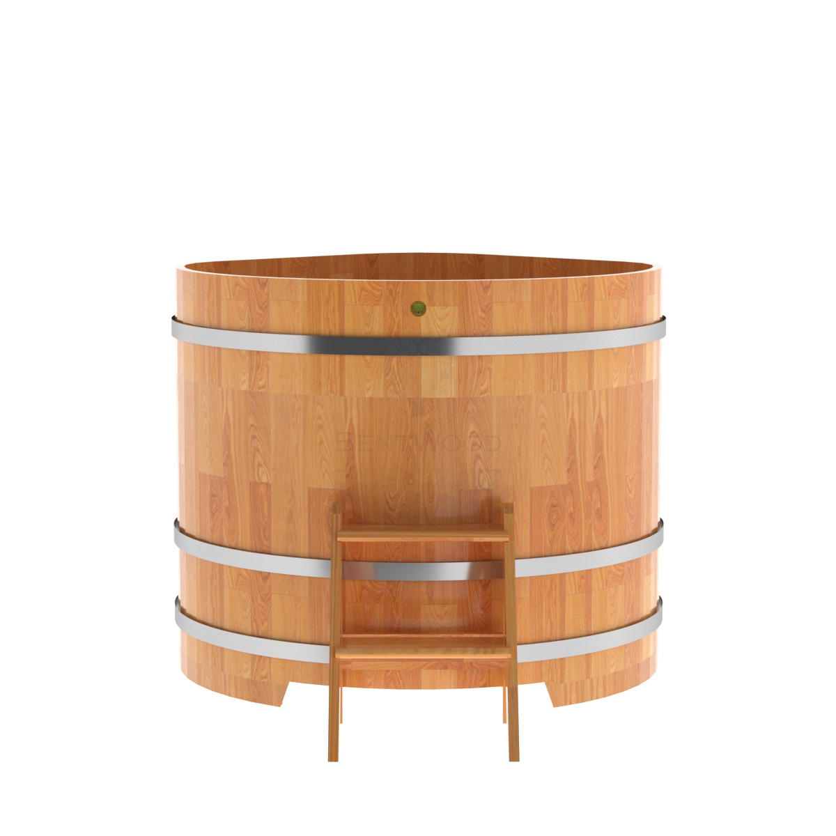 1575 Купель угловая из сращенных ламелей лиственницы 1,19х1,19х1,1 натуральная Alyarus  - Вид №4