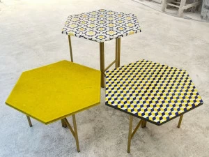 Made a Mano Шестиугольный стол из лавового камня Exagontable