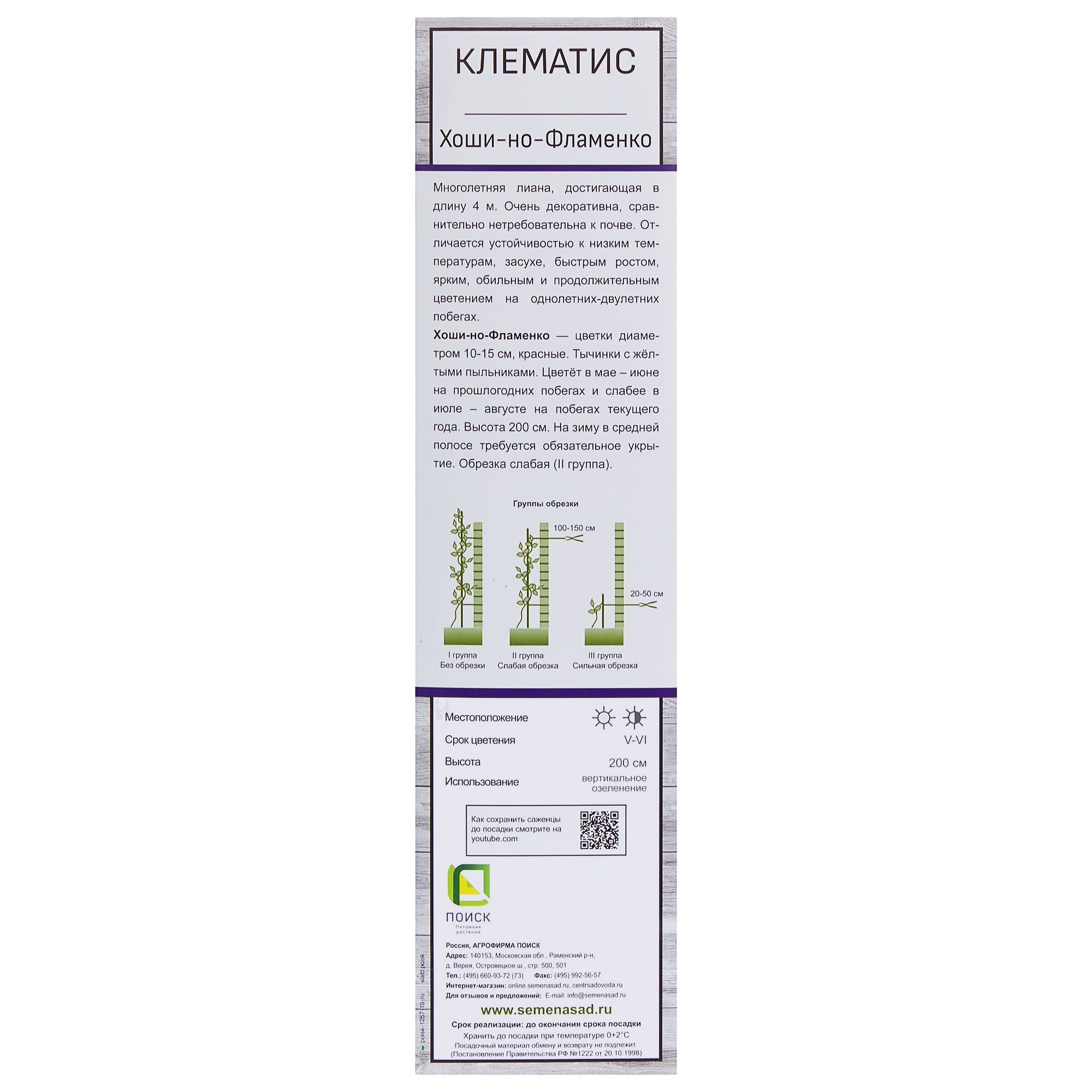 81951274 Клематис «Хоши но Фламенко» Santreyd  - Вид №1
