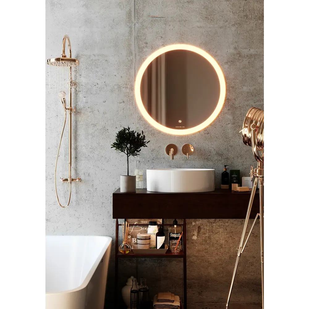 Зеркало для ванной Omega Glass Тип 3 SD643 с подсветкой 60 см круглое STLM-2003747 - Вид №1