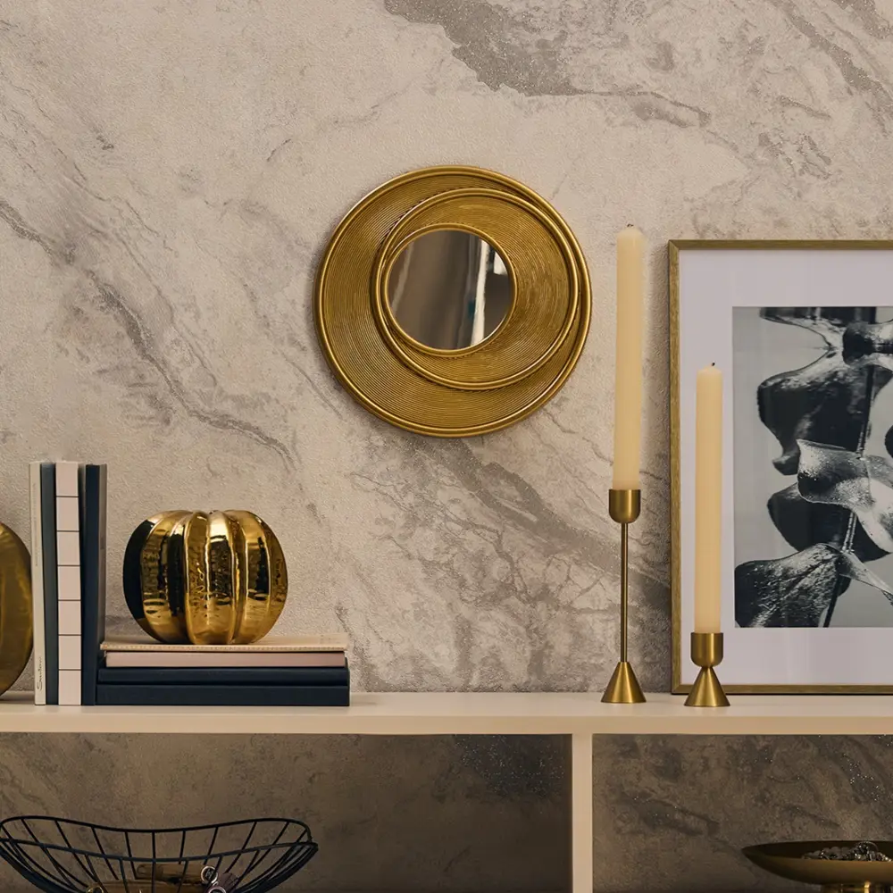 Зеркало декоративное JYMX240424 круглое D25 см пластик цвет золотой Santreyd STLM-2113660 - Вид №3