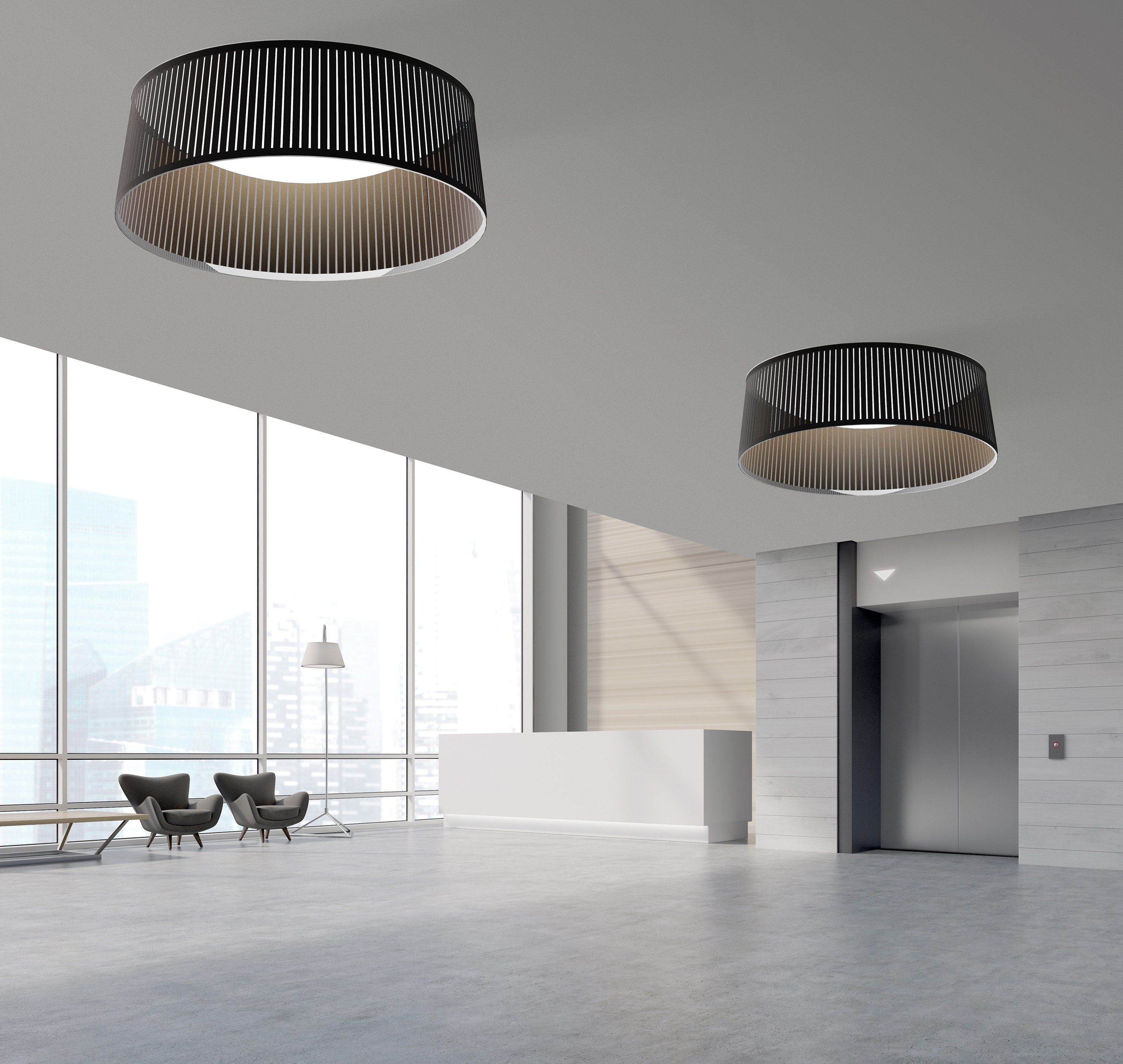 Алюминиевый затемняемый светодиодный подвесной светильник Pablo Designs SOLIS DRUM ARCH-00048651 - Вид №5