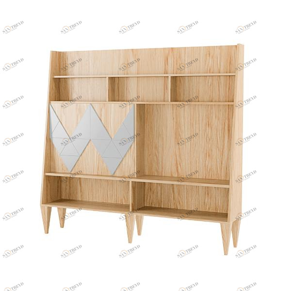 Стеллаж деревянный шпон белый Woo Wall WOODI  00-3966192 Бежевый;белый 