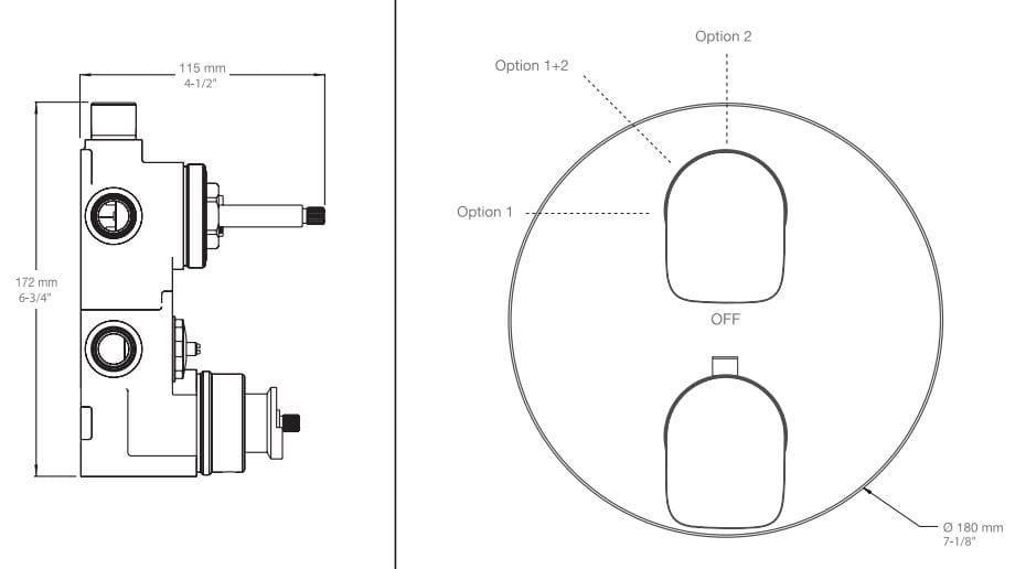 Встраиваемый термостатический набор для душа с душем BARIL PRO-4235-45 ARCH-00147743 - Вид №2