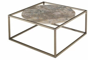 Gianfranco Ferré Home Низкий квадратный журнальный столик из оникса и металла