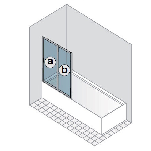 45293 Душевое ограждения на борт вынны DUKA Италия Quadra - Вид №1