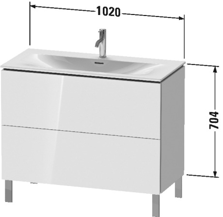 LC659802222 L-Cube Тумбочка напольная Белый глянцевый декор Duravit - Вид №1