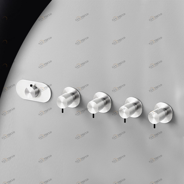 Термостат для душа глянцевая сталь с черной ручкой Toki Radomonte TKI57LCIL22