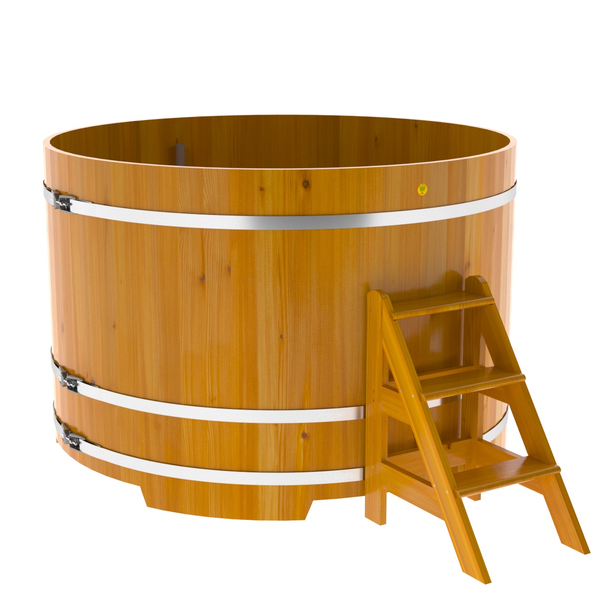 2241 Купель круглая из лиственницы Рустик d=1,80х1,2 натуральная Alyarus 