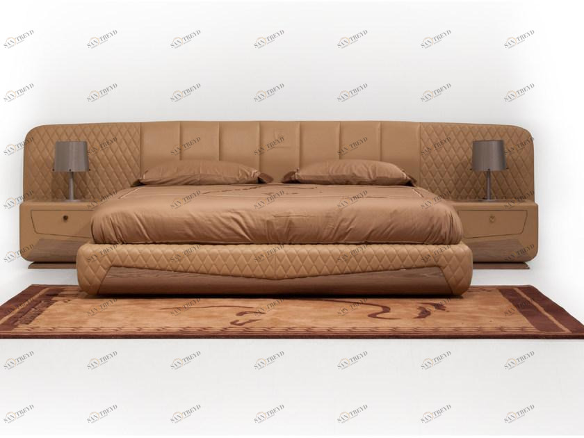 Tonino Lamborghini Casa Двуспальная кровать из кожи с обитым изголовьем Kyalami sun-id-1391178