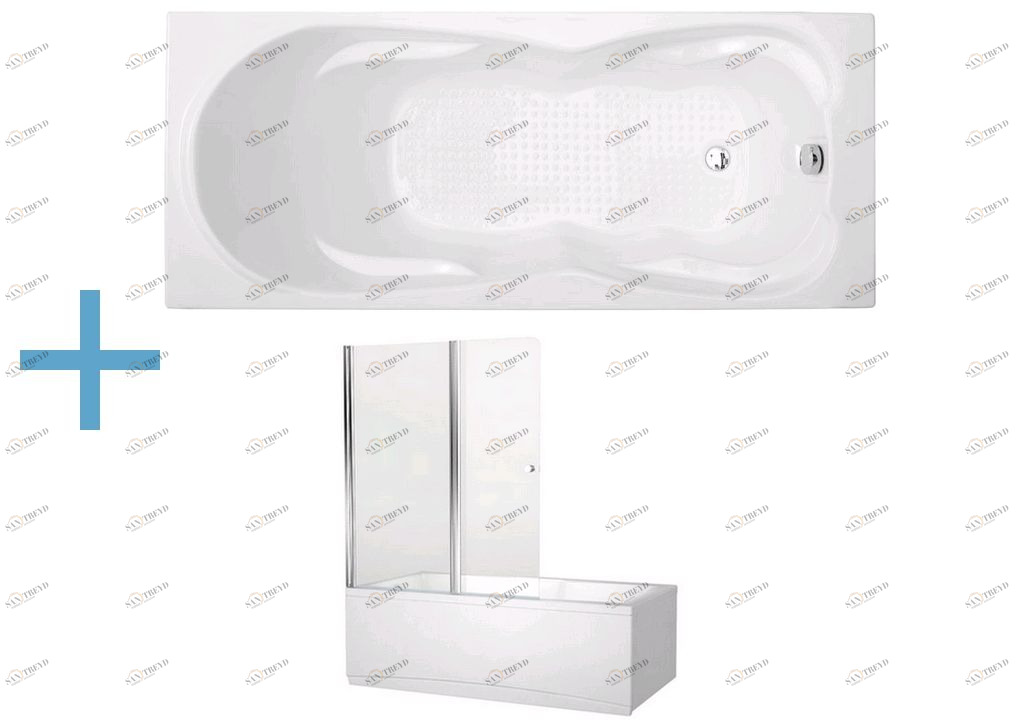 Акриловая ванна Aquanet Viola 180x75 (+ шторка Aquanet Alfa 4 NF6222-pivot) 0020404700196049