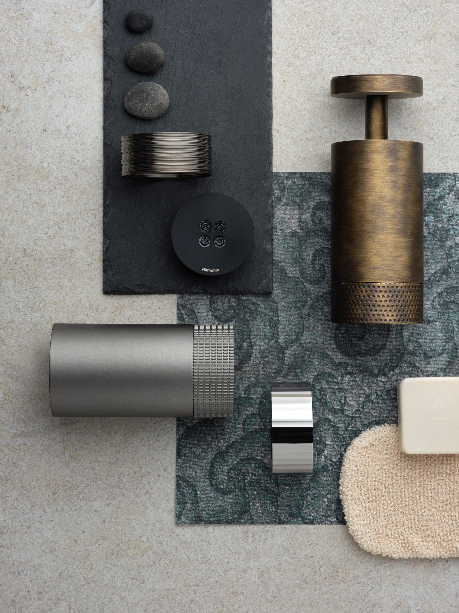 Латунная круглая регулируемая душевая головка с рычагом Ritmonio Diametro35 Wellness Footprinti ARCH-00115931 - Вид №6