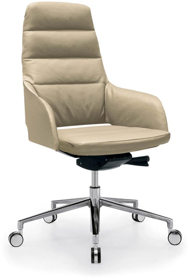 Sinetica Кожаное кресло руководителя с регулируемой высотой, 5 спицами и средней спинкой Captain sun-id-1464440 - Вид №2