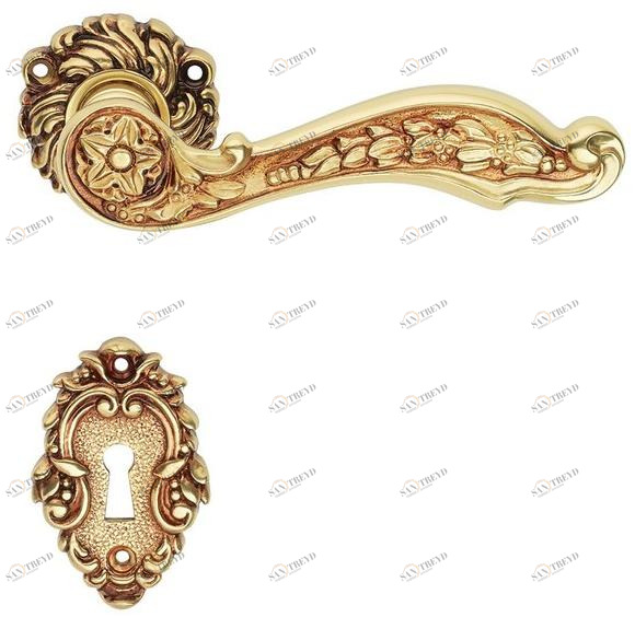 LINEA CALI' Латунная ручка в стиле Людовика xiv с накладкой Jardin sun-id-1451239